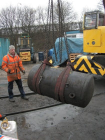 Main Air Tank being lifted