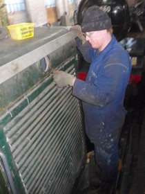 Jason refitting the Radiator grille