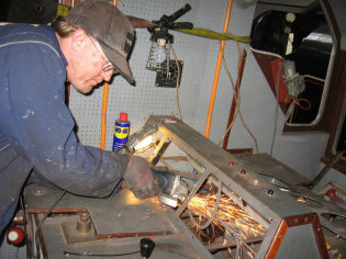 Jason modifying the desk!